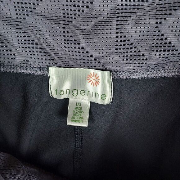 Tangerine Black Mesh Crop Leggings Womens Large L Stretch Activewear - Picture 4 of 10